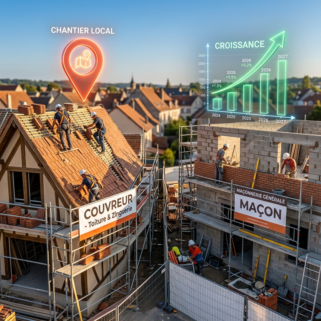 Couvreurs et Maçons professionnels qui dominent le référencement local Google Maps dans leur ville